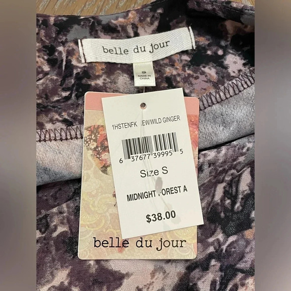 BELLE DU JOUR Multicolor Cold Shoulder Tied Top Women Size S‎ - Picture 6 of 7